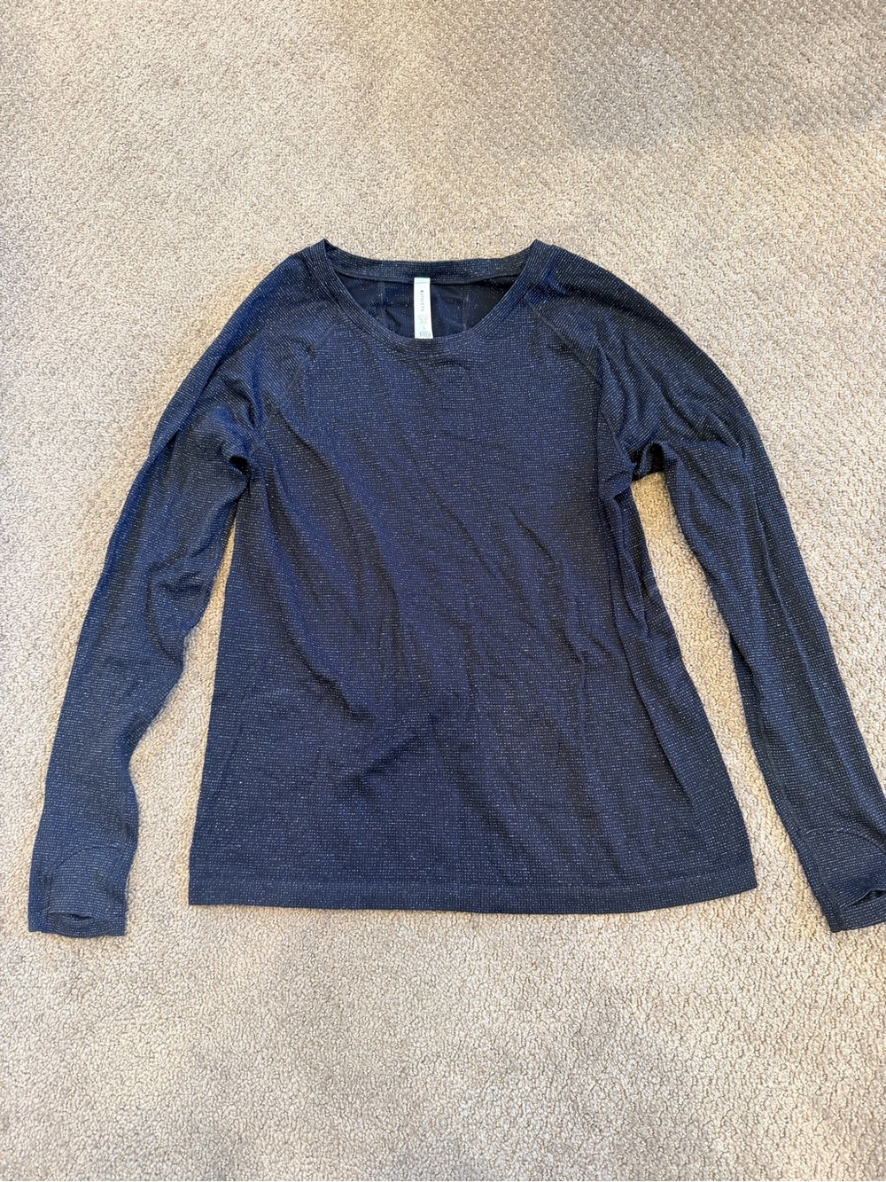 Women's Black Sparkle Long-Sleeve Top